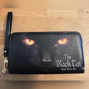 Lettoria The Black Cat Edgar Allan Poe Black Cat Wallet Wristlet NWT